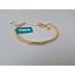 Effy 14K Yellow Goldplated Sterling Silver 0.17 TCW Diamond Braded Bolo Bracelet